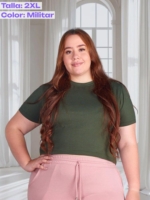 Básica corta en Algodón licrado – Tallas S a la 4XL - Imagen 14