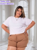 Básica corta en Algodón licrado – Tallas S a la 4XL - Imagen 3