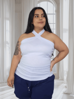 Top Aro Blanco en RIB - Tallas XL a la 3XL