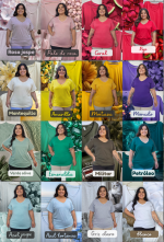 Básica cuello V en algodón licrado – Tallas M a la 5XL – ref. Malibú - Imagen 3