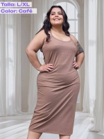 Vestido largo en RIB - Tallas L a la 5XL - Imagen 5