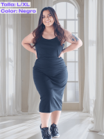 Vestido largo en RIB - Tallas L a la 5XL - Imagen 7