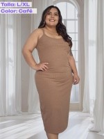 Vestido largo en RIB - Tallas L a la 5XL - Imagen 4