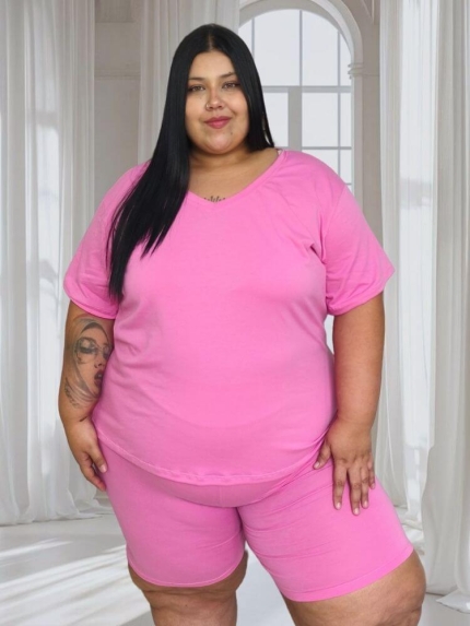 Set multiusos: Biker + Cuello v en algodon licrado - Tallas 2XL a la 5XL
