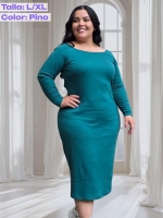 Vestido manga larga en RIB - Tallas S a la 5XL - Imagen 8
