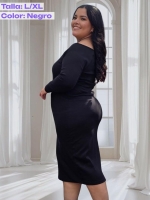 Vestido manga larga en RIB - Tallas S a la 5XL - Imagen 4