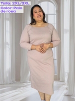 Vestido manga larga en RIB - Tallas S a la 5XL - Imagen 5